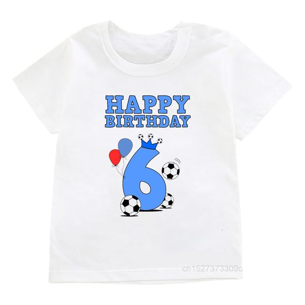 

t-shirts happy birthday football crown 1-7 year print kids t shirt boys 8-11 number gym shoes design tees children funny gift baby 230422, Blue