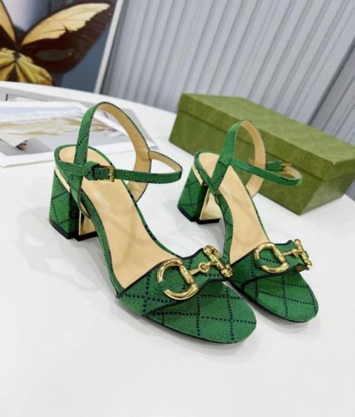 

thick heel 75cm fall proof comfortable sandals fashion women039s flat band embroidered high heels luxury designer5540249, Black