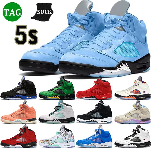 

basketball shoes 5 men women 5s sports sneakers crimson bliss unc university red aqua wings mars for her white cement trainers