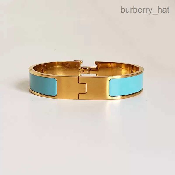 

2023classic h bracelet 18k gold bangle for men enamel bracelet men women cuff bracelet lover's bracelet 12mm wide with gift bag, Black