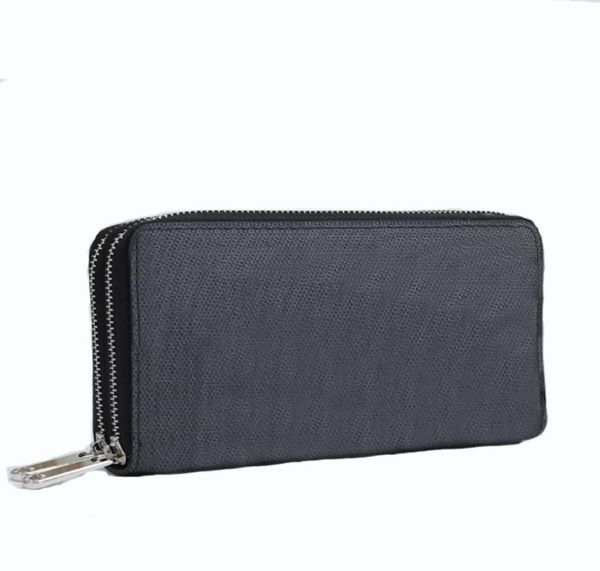 

2023 long classic brown flower purse double zipper men clutch bag zippy coin fashion women leather wallet holders zipper wallets m5414326, Red;black