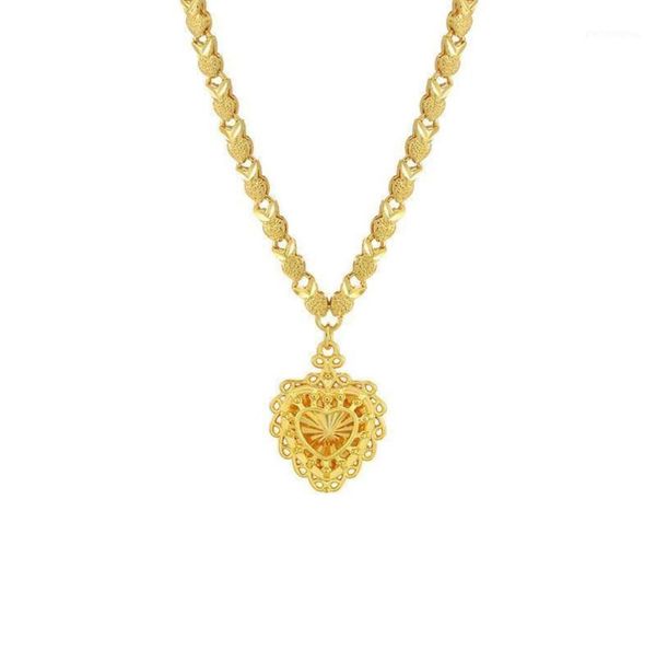 

pendant necklaces simple vintage heart plated 24k gold stainless steel jewelry female3729612, Silver
