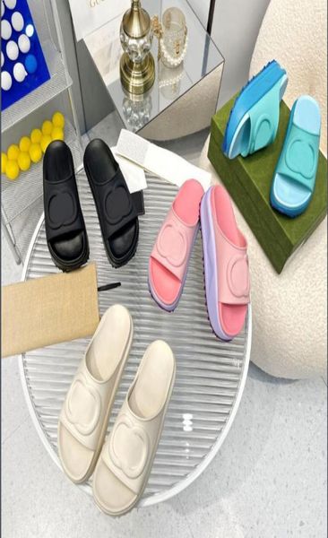 

designer sandals women thick bottom slippers fashion embroidered printed canvas girls platform wedge rainbows sandal middle heel r9515337, Black