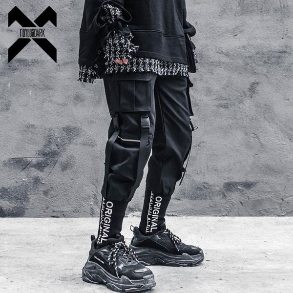 

pants tactical functional cargo pants joggers men black multipocket trousers hip hop streetwear elastic waist pants techwear wb506