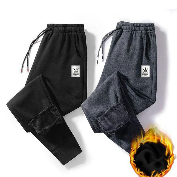 

pants varsanol warm sweatpants men cotton thick mens pants winter oversized joggers men clothing streetwear sports fashion trouser 5xl, Black