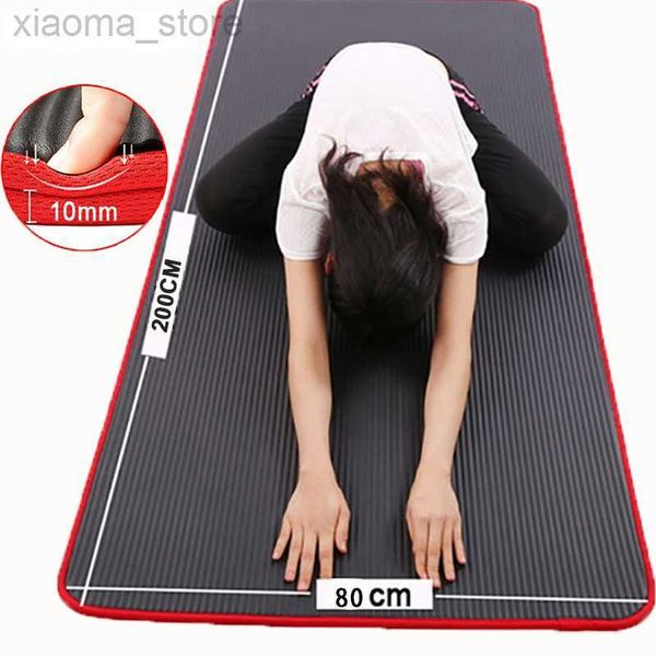 

yoga mats 200*80cm edging thicken fitness mat high density exercise yoga mat 10mm nbr fitness mats for pilates non-slip workout mats