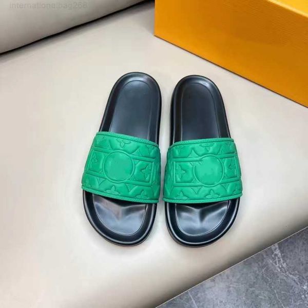 

with box slippers waterfront embossed mule rubber slide beach sandals men women white orange black green olive summer shoes sneakers 03