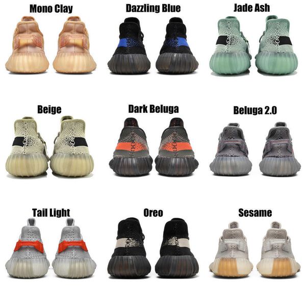 

2023 yeezzys women mens running shoes bone dazzling mono beluga reflective mx oat rock blue black static reflective jogging walking trainers