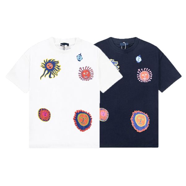 

23ss short sleeve cotton tee summer artist print t shirt streetwear europe spring men tshirt, Black;brown