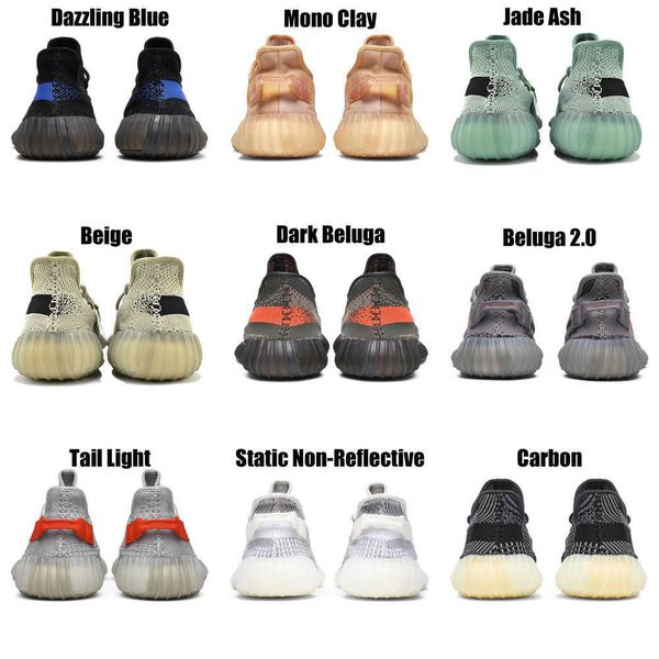 

2023 yeezzys women mens running shoes bone dazzling mono beluga reflective mx oat rock blue black static reflective jogging walking trainers