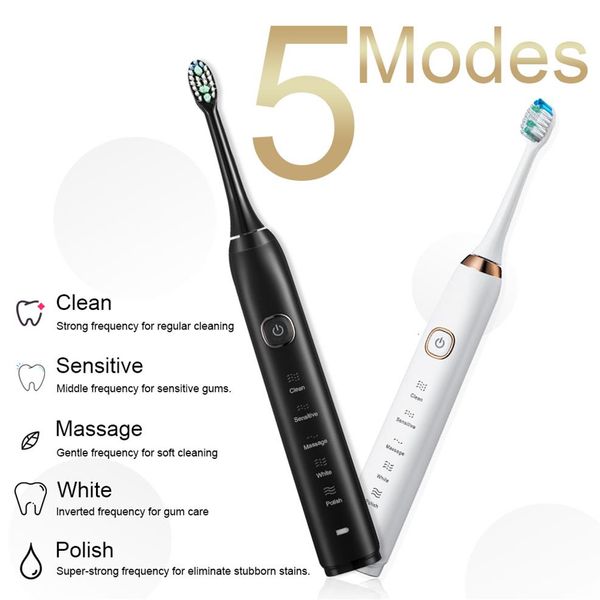 

toothbrush electric sonic toothbrush 8 brush heads electric toothbrush teeth whitening rechargeable tooth brush sarmocare s1262i