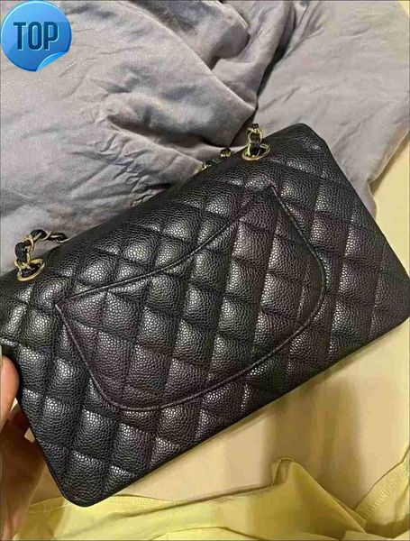 

5a custom luxury brand bag channel 2022 handbag leather leather cowhide gold or silver chain slant shoulder 2.55cm