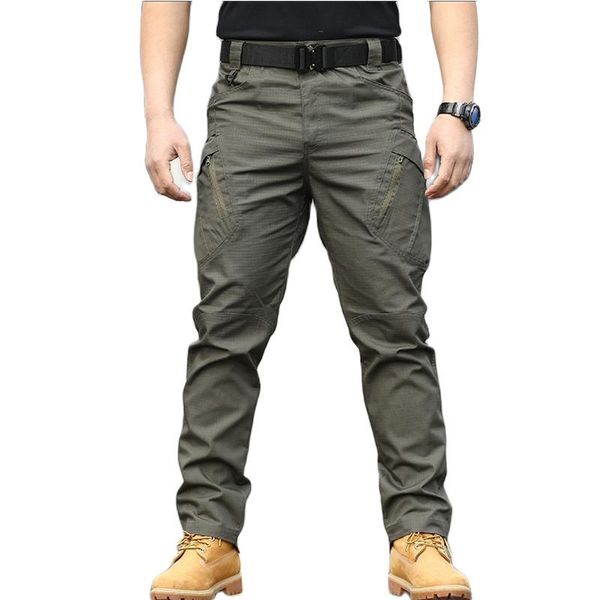 

pants military tactical pant men outdoor hiking camping waterproof windproof many pocket cargo pants men streetwear casual trousers, Black