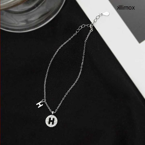 

hermm designer bracelet s925 silver south korean light luxury charm letter h bracelet under banyan tree women s minimalist design new trendy, Black