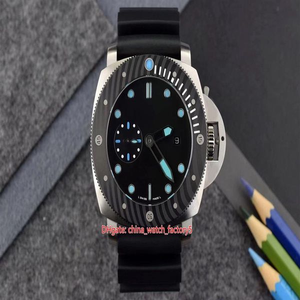 

elling watches 47mm submersible pam799 pam00799 pam 799 00799 stainless steel rubber bands mechanical automatic me3019, Slivery;brown