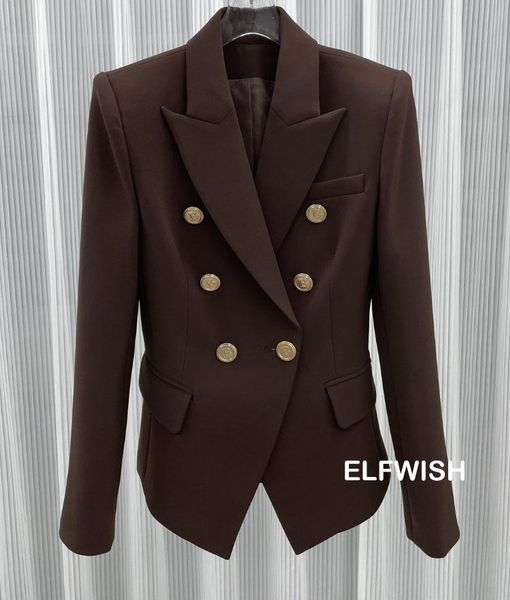 

pants 2022 woman classic coffee blazer gold buttons fashion suit, White