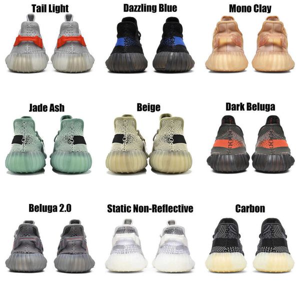 

2023 yeezzys women mens running shoes bone dazzling mono beluga reflective mx oat rock blue black static reflective jogging walking trainers