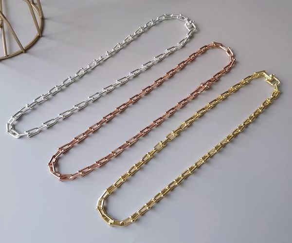 

memnon jewelry 925 sterling silver chain necklaces for women ushaped graduated link necklace with rose gold color whole7086132
