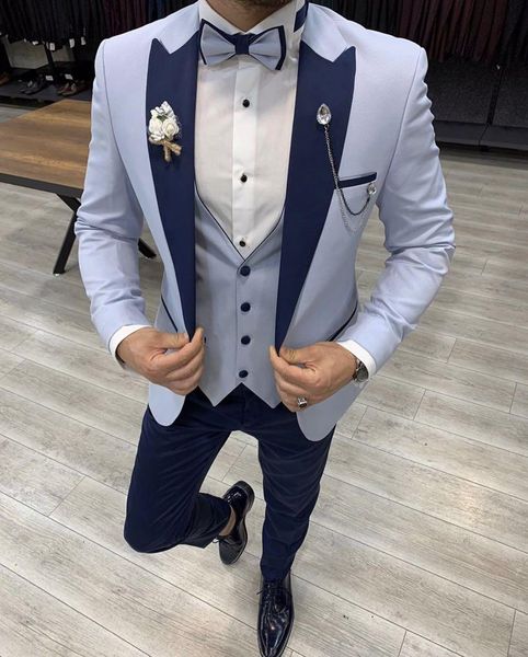 

blazers fashion 2022 wedding 3 pieces men suits latest costume homme mariage groom prom blazer masculino terno tuxedo jacket+pant+vest, White;black