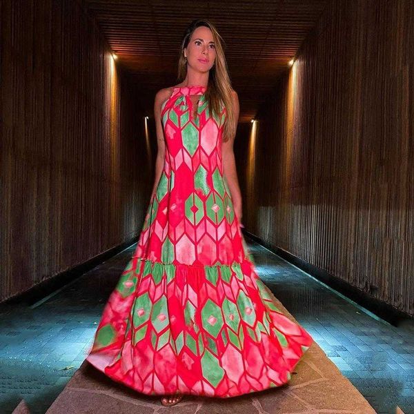 

spring and summer womens sleeveless backless dress bohemian floral strap long, Black;gray