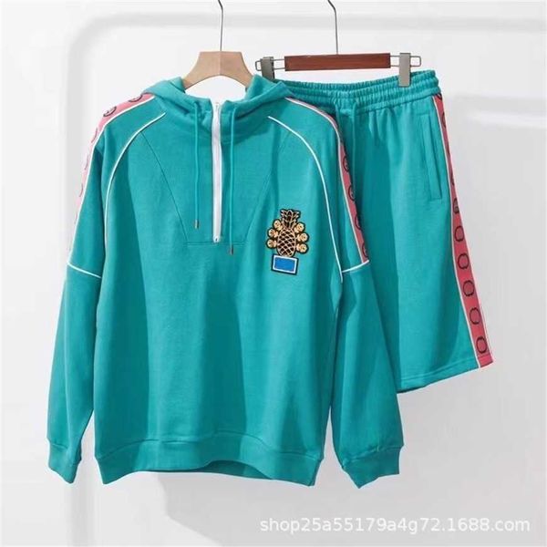 

32% off correct version of gujia zippered hoodie pineapple couple sports suit family embroidered sweater lu han same style, Black