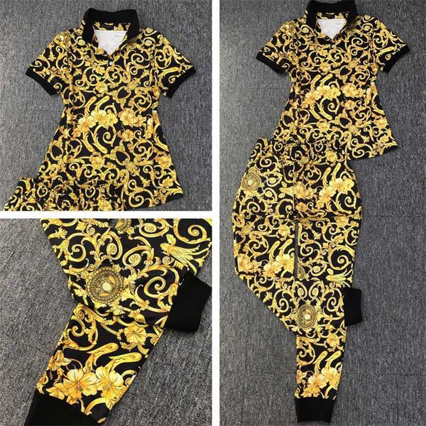 

36% off summer cotton casual sports women's short sleeve long pants two piece set loose size fashion, White