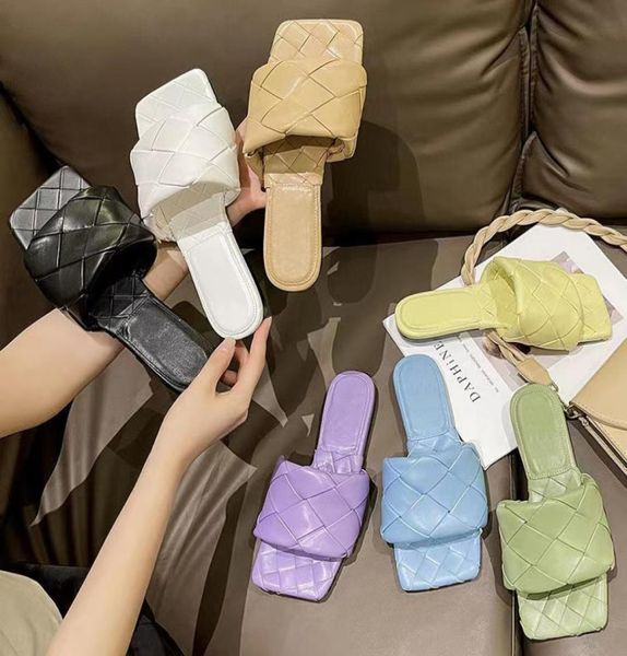 

luxury designer women flat sandals leather mesh sandal slippers r sparkle stretch woman casual home shoes size 35411922003, Black