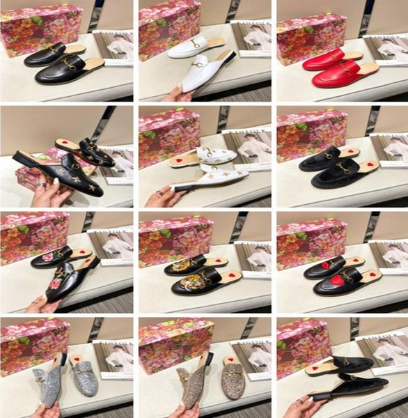 

2021 arrival designer fashion brand slipper loafers burgundy leather canvas mens womens princetown style casual gilrl shoes wi6958861, Black