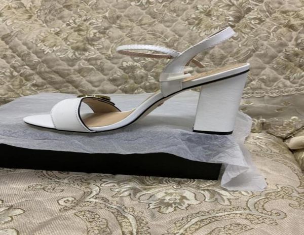 

2021 selling high heels sandals women fashion black leather suede strap thick heel shoes girls outdoor white sandals big 4680192