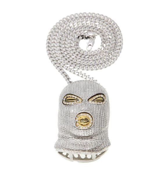 

hiphop csgo pendant necklace mens punk style 18k alloy gold silver plated mask head charm pendant 262419