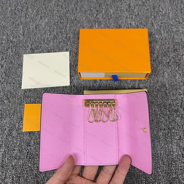 

genuine leather purse card holder luxurys designer wallet men women's holders 6 keys coin black lambskin min324u, Red;blue