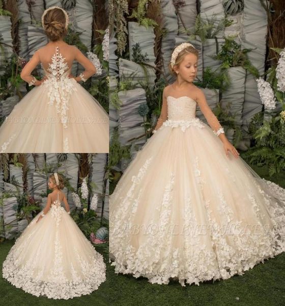 

2022 girls glitz pageant dresses brush cute toddler ball gown beads crystals flowers feather pearls applique flower girl dress bc13698505, White;red