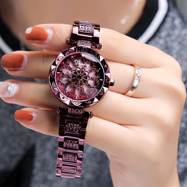 

luxury ladies dress quartz diamond alloy gift women's watches trend of fashion personality to run the windmill stainless stee282z, Slivery;brown