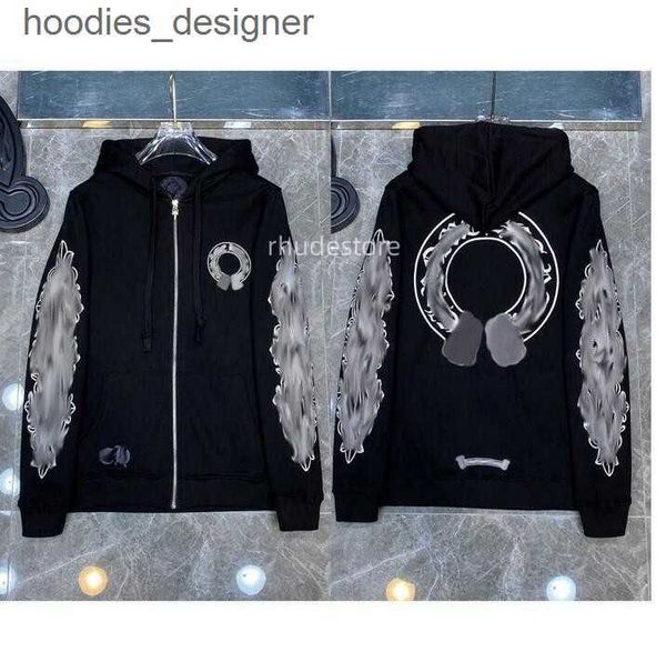 

designer mens hoodies designer chrome winter sweatshirts heart hoodie ch long sleeve jacket loose coat hooded hoody men woman hip hop chrome, Black
