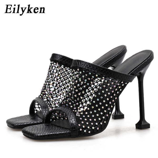 

slippers fashion women snake print peep toe stilettos heels summer hol, Black