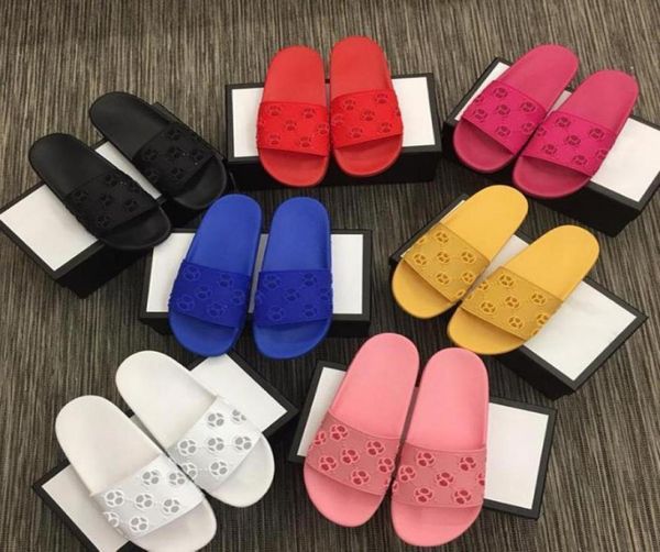 

2022 hollow out g cci fashion women slippers brand sandals luxury pillow soft slides summer slip on flat platform arch pool9820006, Black