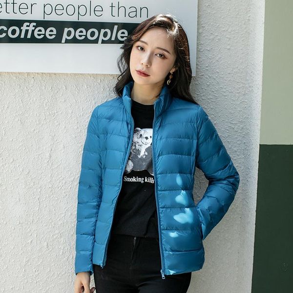 

parkas cgc 2021 women winter duck down jackets soild windproof ultralight winter warm down coat feamel stand collar parkas, Black