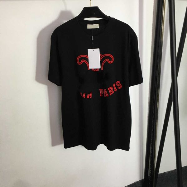

23ss womens designer clothing tee womens t-shirt round neck pure cotton monogram print short sleeve t-shirt on chest womens clothes, White