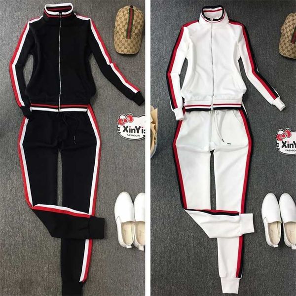 

32% off autumn pure cotton casual sportswear women's cardigan jacket team coat two-piece set european trend, White