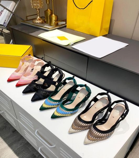 

pointed translucent knitted colored women039s sandals elastic material back heel cushion size 35427787137, Black