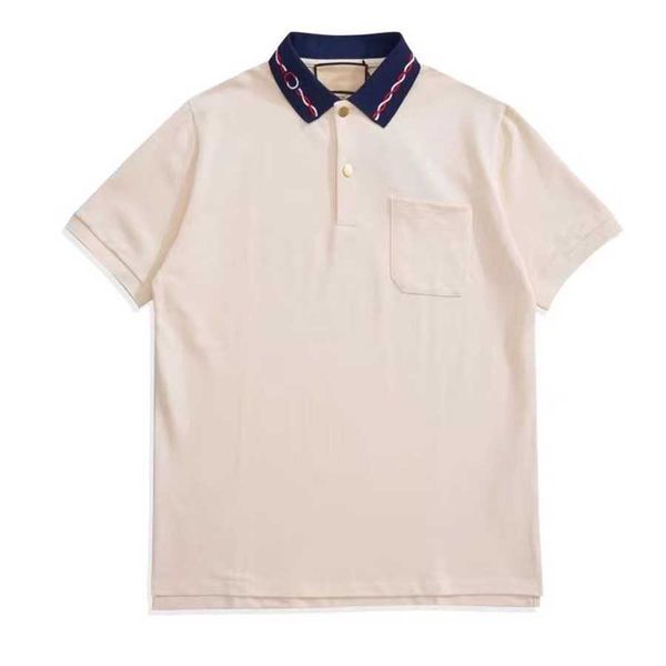 

36% off correct embroidery elastic beaded cotton short sleeve button rope polo shirt gujia clothes, White;black