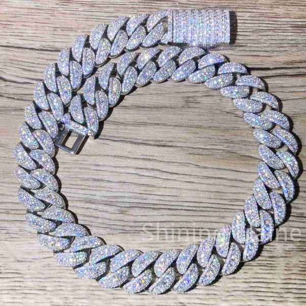

new arrivals moissanite diamond silver 925 hip hop necklace jewelry cuabn link chain jewelry men necklace