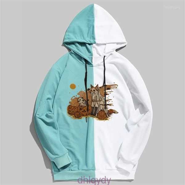 

hoodies pumpkin sweatshirt korean men's men pullovers hoodie autumn sportwear y2k aesthetic animal hooded teen 5 0tb8, Black
