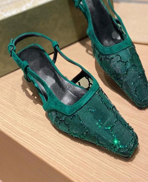 

color women039s genuine leather slipon high heel sandals slingback elegant ladies summer evening pumps party shoes4634843, Black