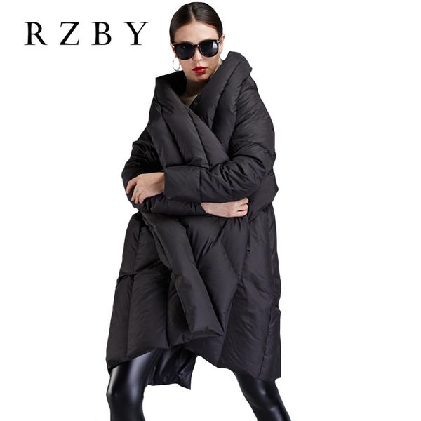 

parkas rzby new women's chic down jackets leisure cape style loose waterresistant warm coats black lady jackets mujer chaqueta rzby003