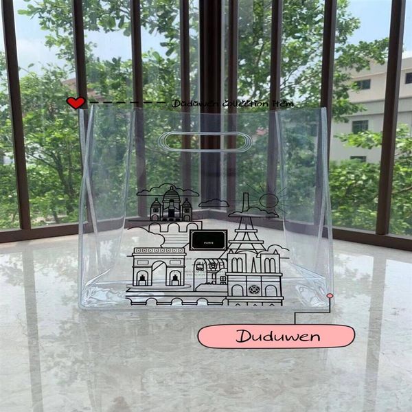 

fashion pvc bags elegant transparency c beauty cosmetic case makeup organizer pretty storage bag for vip 27x25 5x10cm2946, Blue;pink