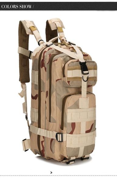 

designer 12 color 3p outdoor tactical backpack 30l military bag army trekking sport travel rucksack camping hiking trekking camou7142455
