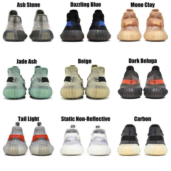 

2023 yeezzys women mens running shoes bone dazzling mono beluga reflective mx oat rock blue black static reflective jogging walking trainers