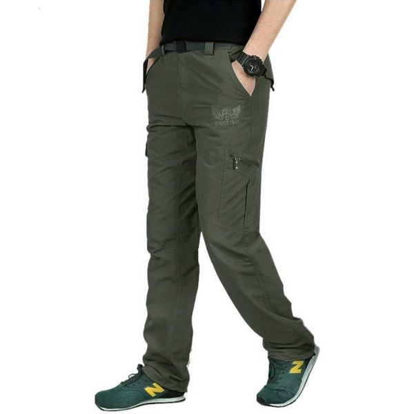 

pants quick dry casual pants men summer army military style trousers men's tactical cargo pants male lightweight waterproof trousers, Black