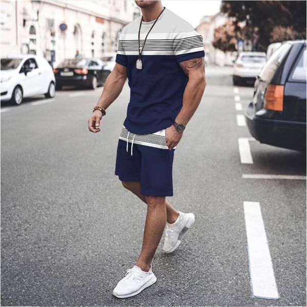 

men's tracksuits men's sets summer beach shorts t-shirt sportswear casual silk clothing outfit oversized clothing 2 pieces tracksu, Gray